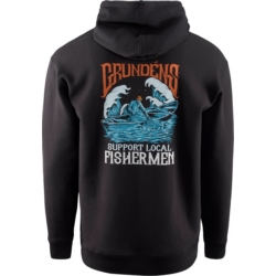 MEN'S DISPLACEMENT DWR HOODIE - SUPPORT LOCAL FISHERMAN BLACK SMALL